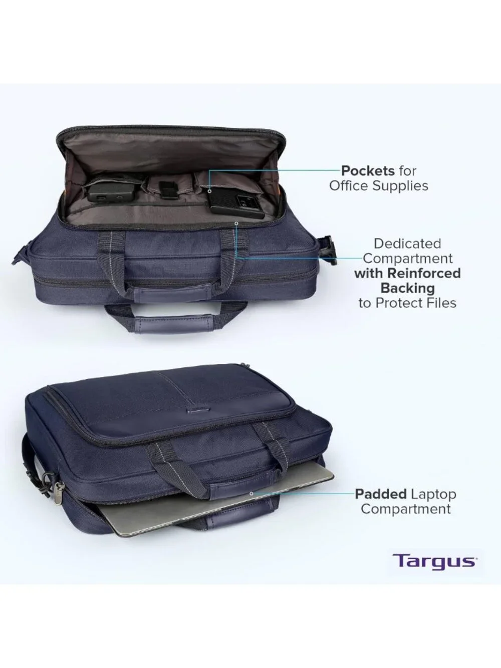 Classic Slim Laptop Bag - Ergonomic Briefcase & Messenger for 15-16